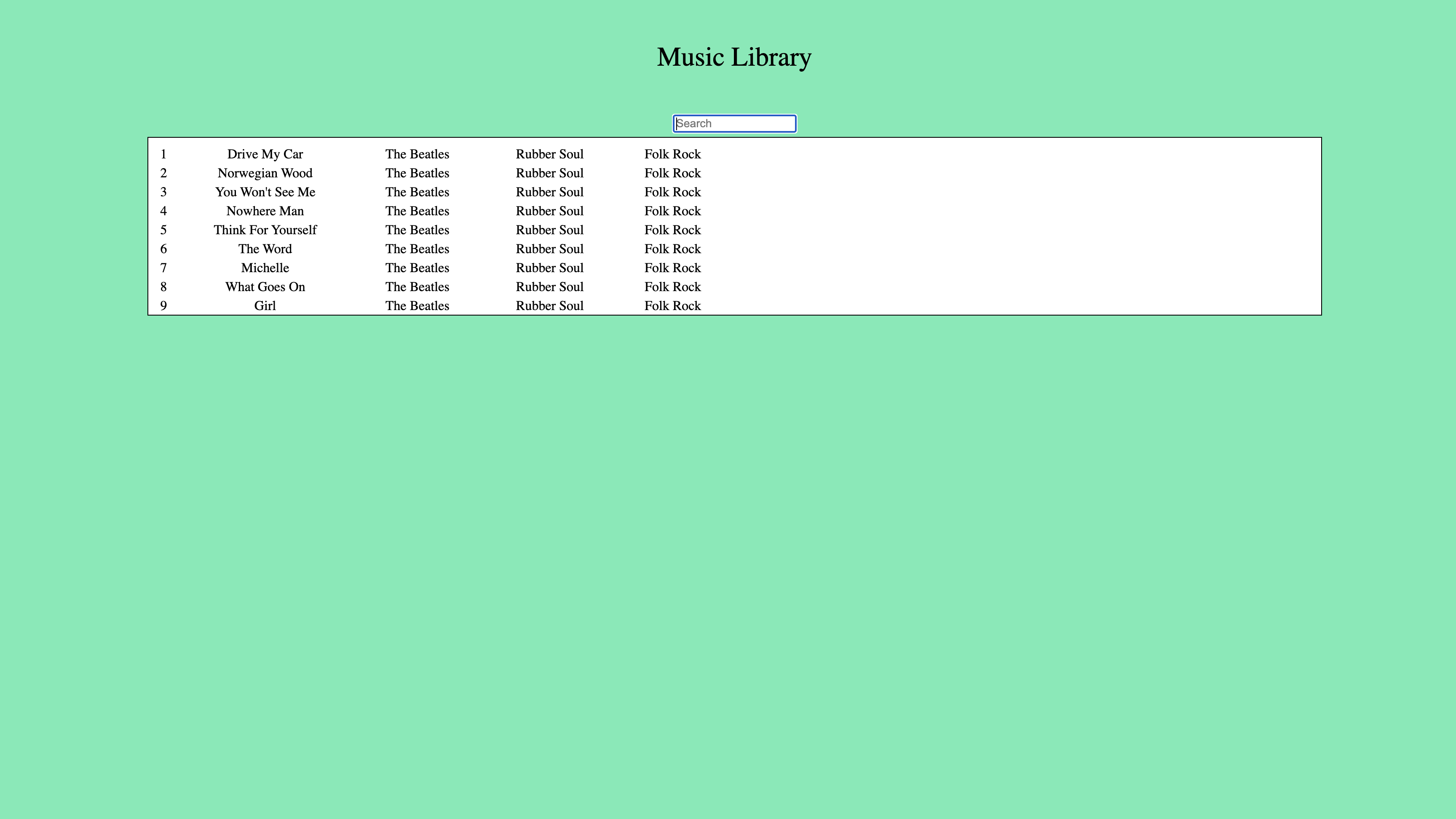 Music Library Frontend